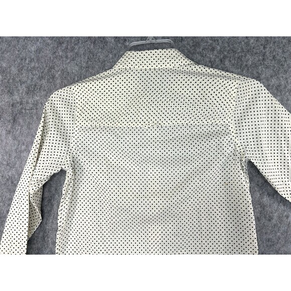 J Crew Top Women's 00 Button Up Boy Shirt Polka Dot Long Sleeve Blouse - Picture 4 of 10